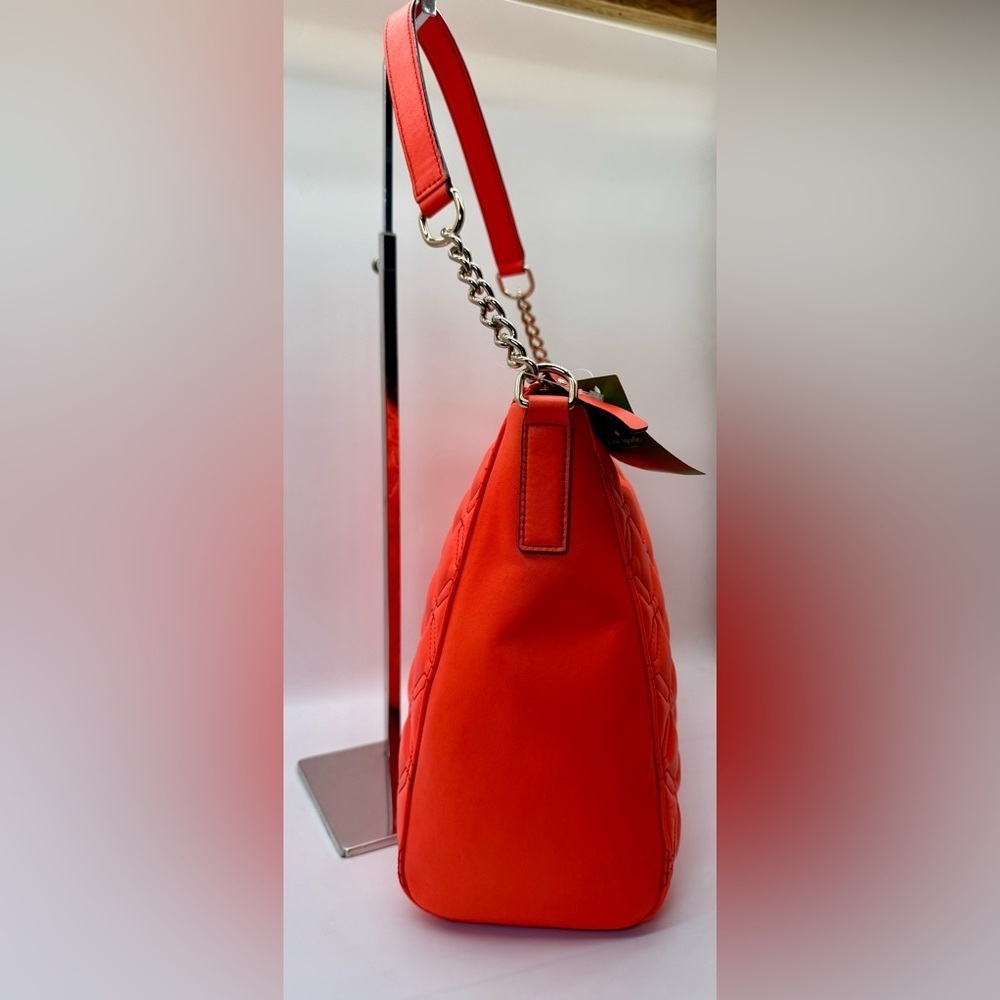 NWT Kate Spade Astor Court Aurelia Flo Coral Quilted Shoulder Bag - Picture 3 of 9